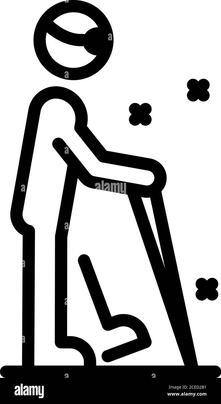 Hand old man walking stick Black and White Stock Photos & Images - Alamy Simple Person Outline