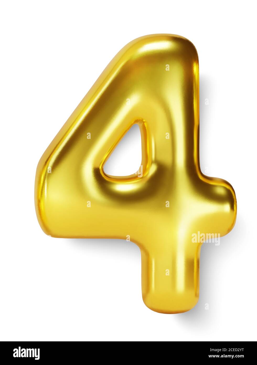 Trekken Bijlage Werkelijk Golden Number Balloon 4 Four. Vector realistic 3d character Stock Vector  Image & Art - Alamy