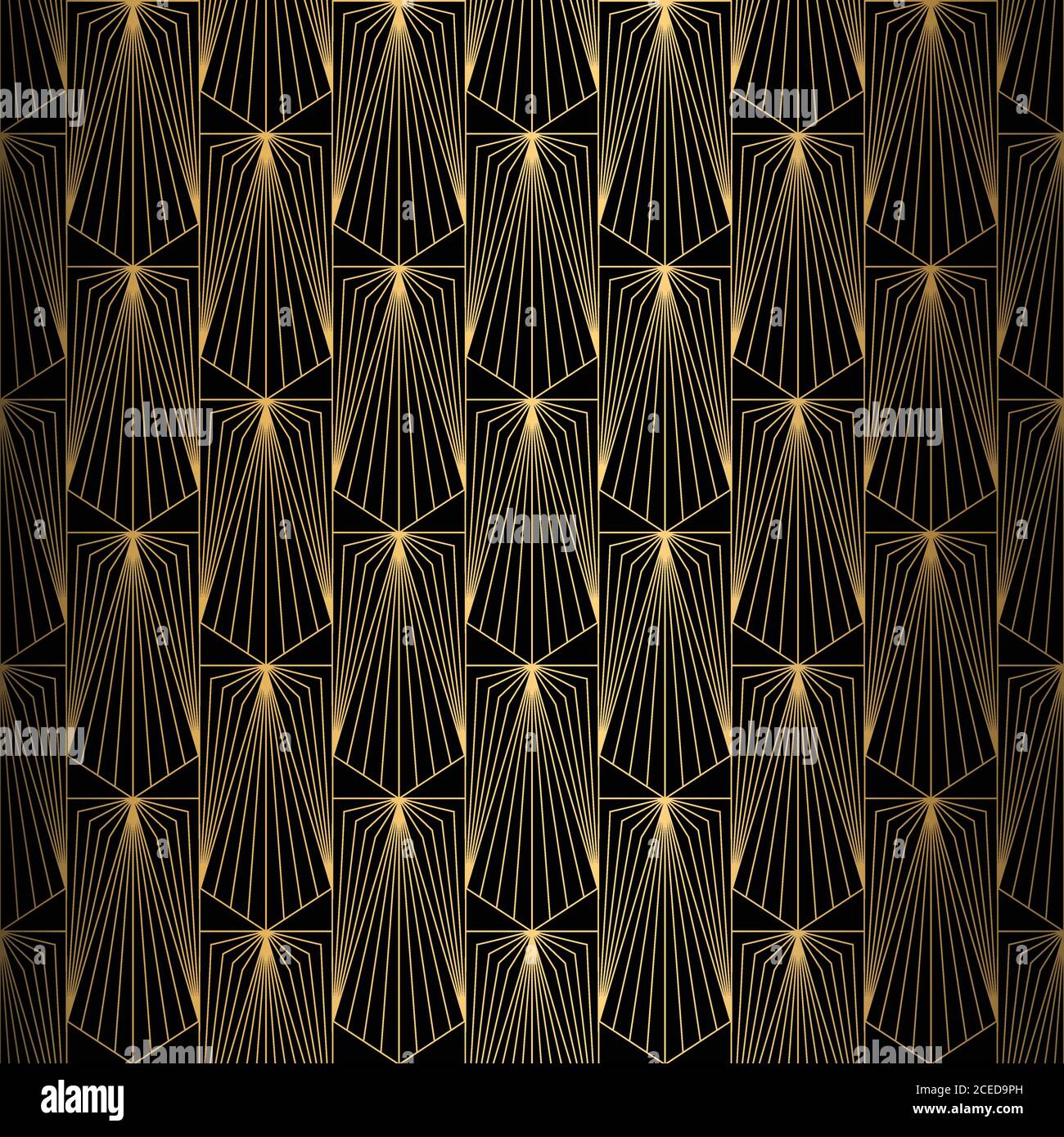 Art Deco Pattern. Vector gold black background Stock Vector Image & Art ...