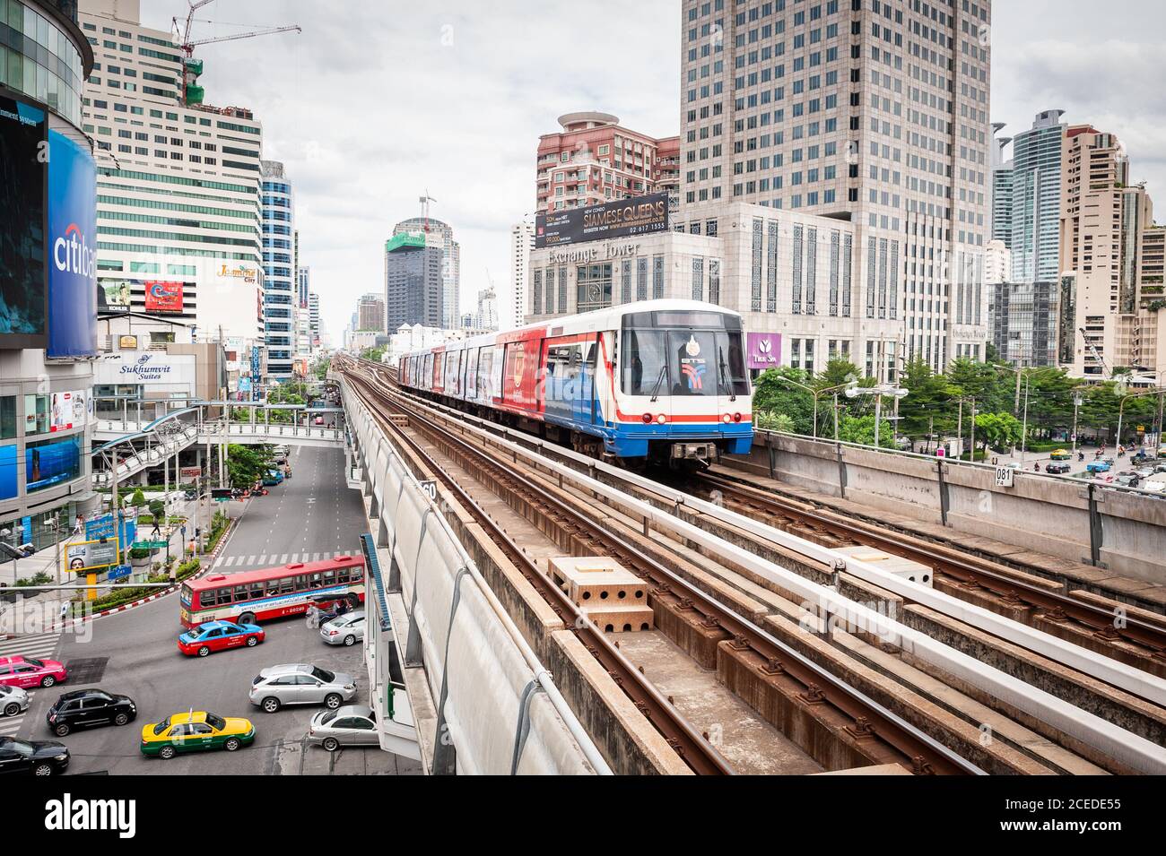 Photographing The Sky Train Pulling Into Asoke Bts Skytrain Station Photographing The Sky Train Pulling Into Asoke Bts Skytrain Station