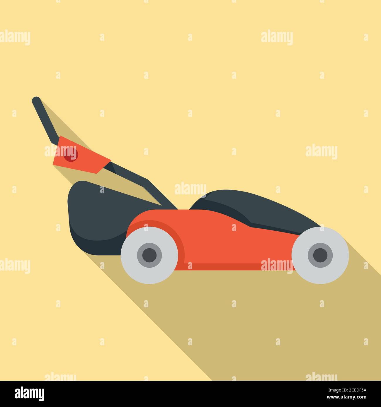 Grass lawn mower icon. Flat illustration of grass lawn mower vector ...