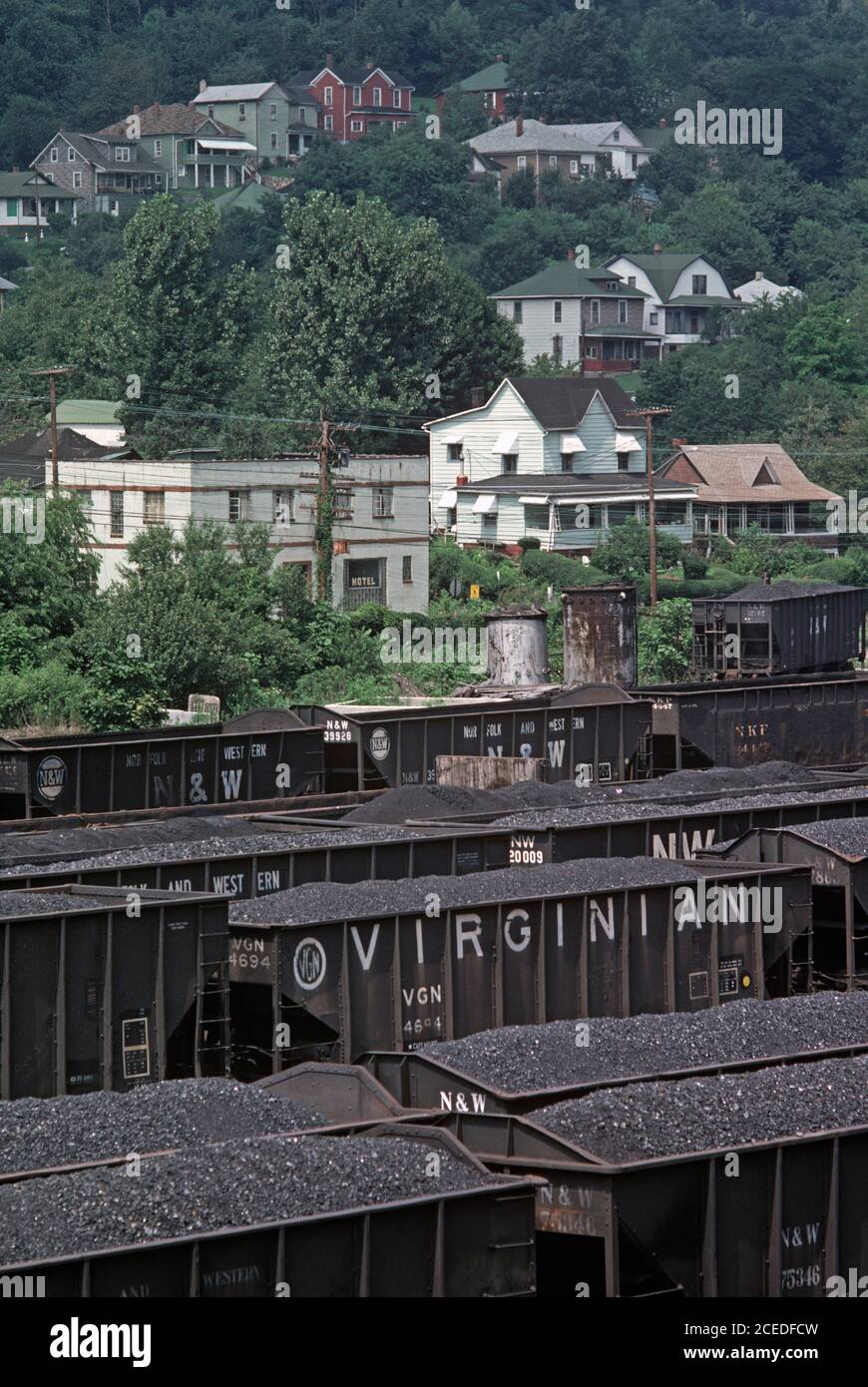 BLUEFIELD, WEST VIRGINIA COAL, BLUEFIELD RAILWAY JUNCTION, USA-1979 Stock Photo
