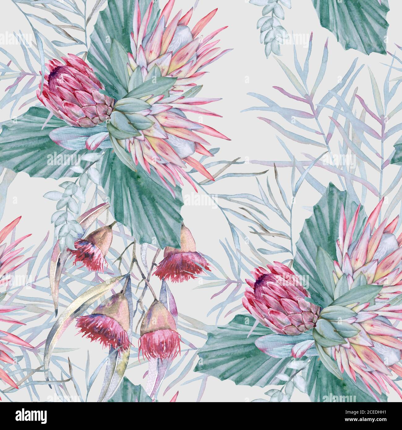 Background with elements of Australian nature. Seamless pattern Stock ...