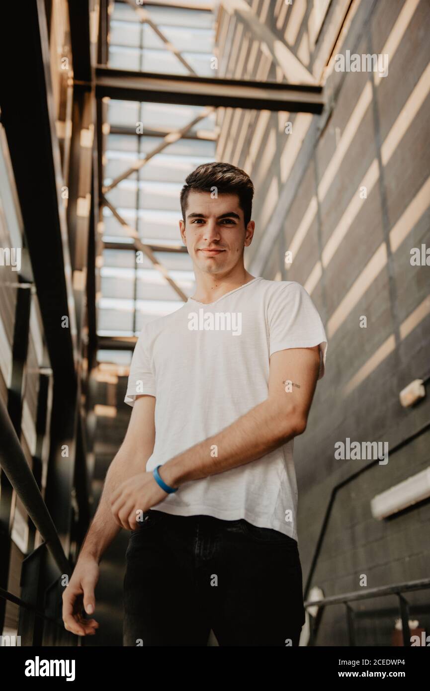 Young handsome man looking at camera Stock Photo