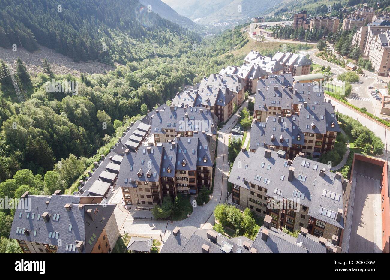 Aerial view lush valley hi-res stock photography and images - Alamy