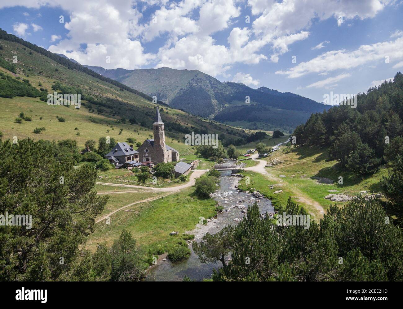 Aerial view of church in countryside Stock Photo - Alamy