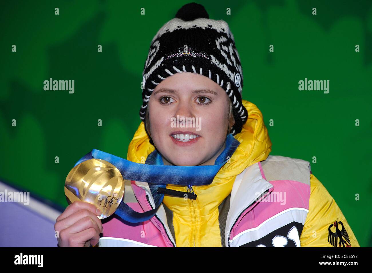 Whistler, Kanada. 01st Sep, 2020. Ski racer Viktoria REBENSBURG is ending her career. Archive photo; Viktoria REBENSBURG (GER), 1st place Olympic champion, winner of the gold medal, cheers, jubilation, portrait, portrait, award ceremony, medal ceremony, Whistler Medal Plaza, medal, medals, ladies 'giant slalom, women, ladies' giant slalom, 25.02.2010. XXI. Olympic Winter Games 2010, from 12.02. - 28.02.2010 in Vancouver/Canada. | usage worldwide Credit: dpa/Alamy Live News Stock Photo