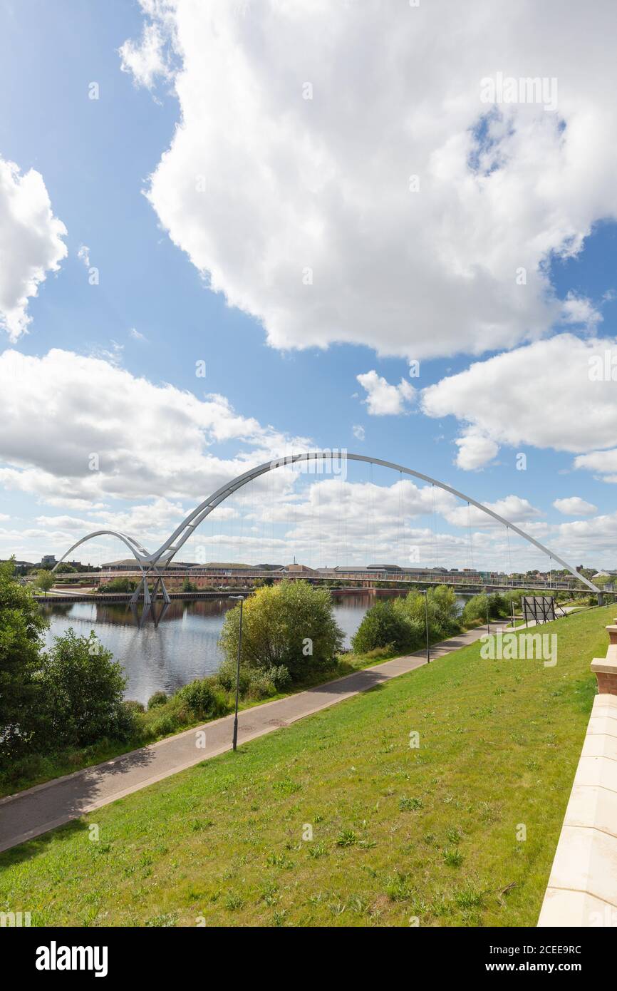The Infinity Bridge across the River Tees at Stockton-on-Tees, County Durham UK Stock Photo