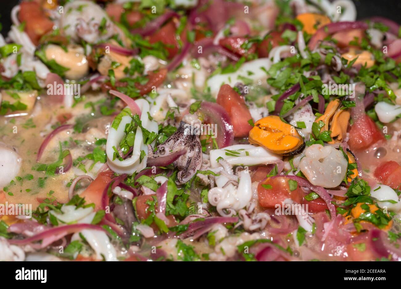 The healthy diet, seafood and vegetables Stock Photo Alamy