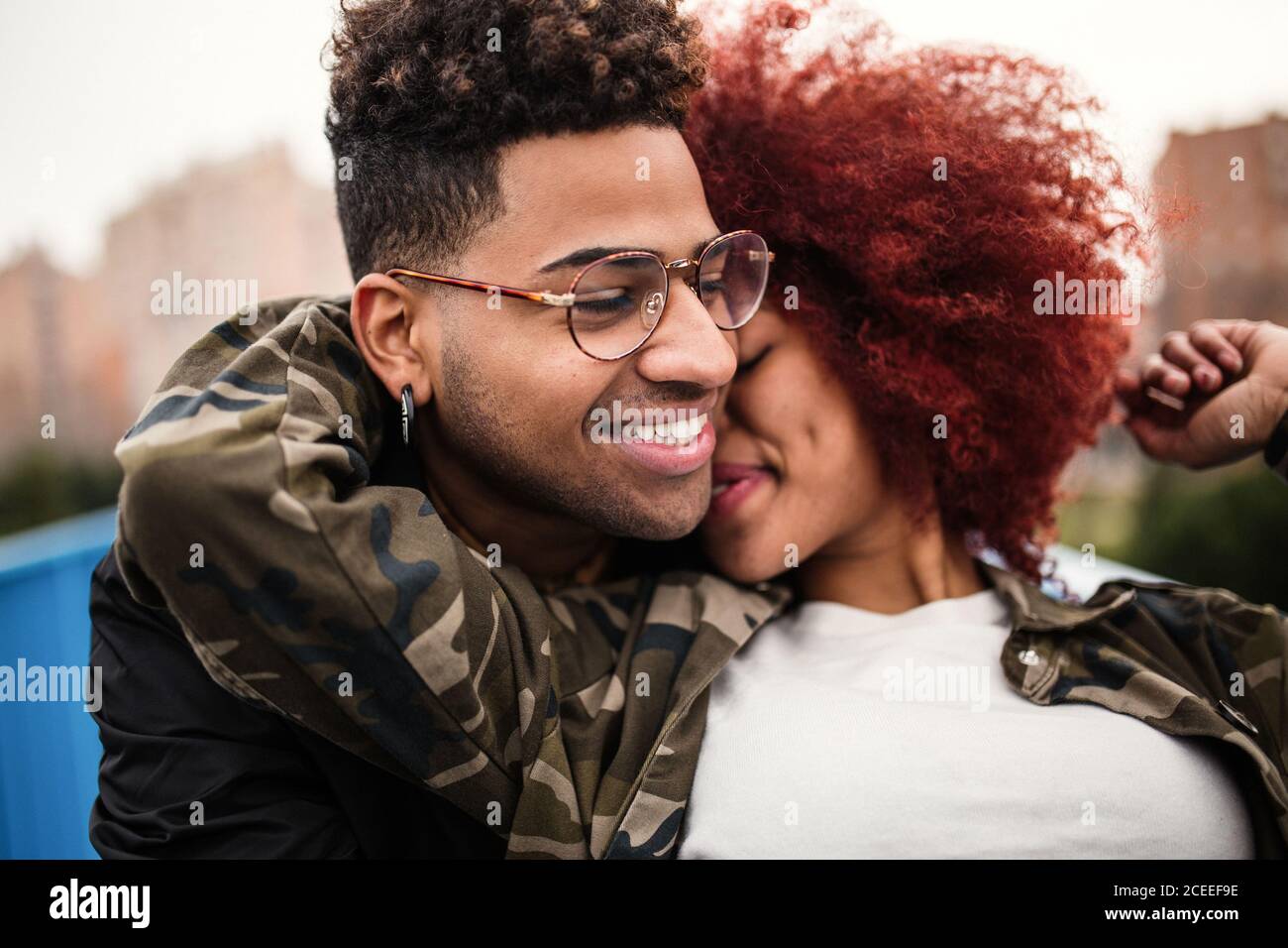 Romantic young afro couple having fun Stock Photo