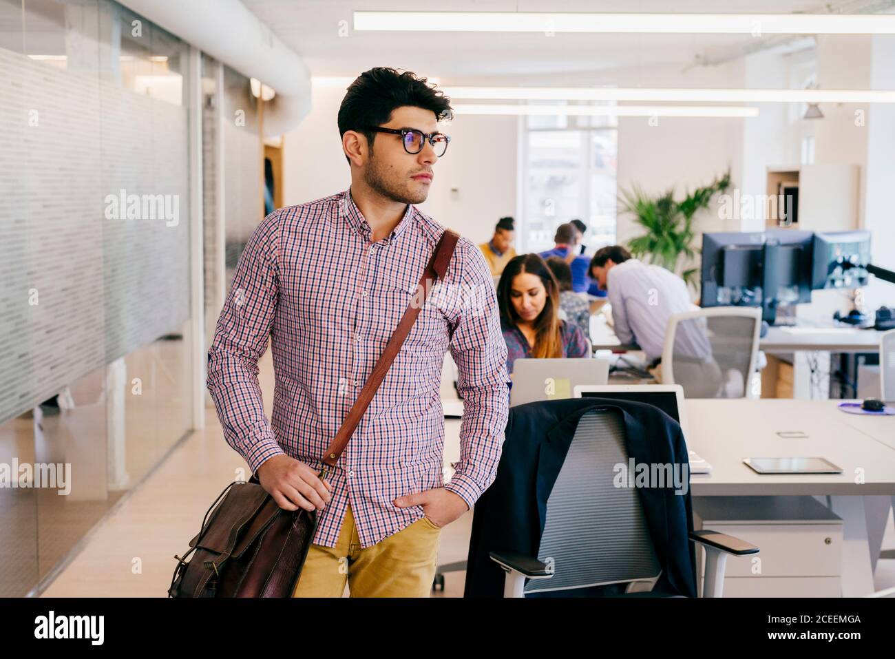 man with posing in office Stock Photo