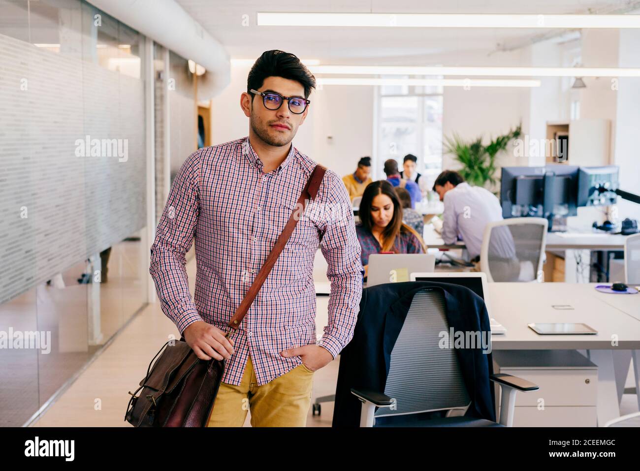 man with posing in office Stock Photo