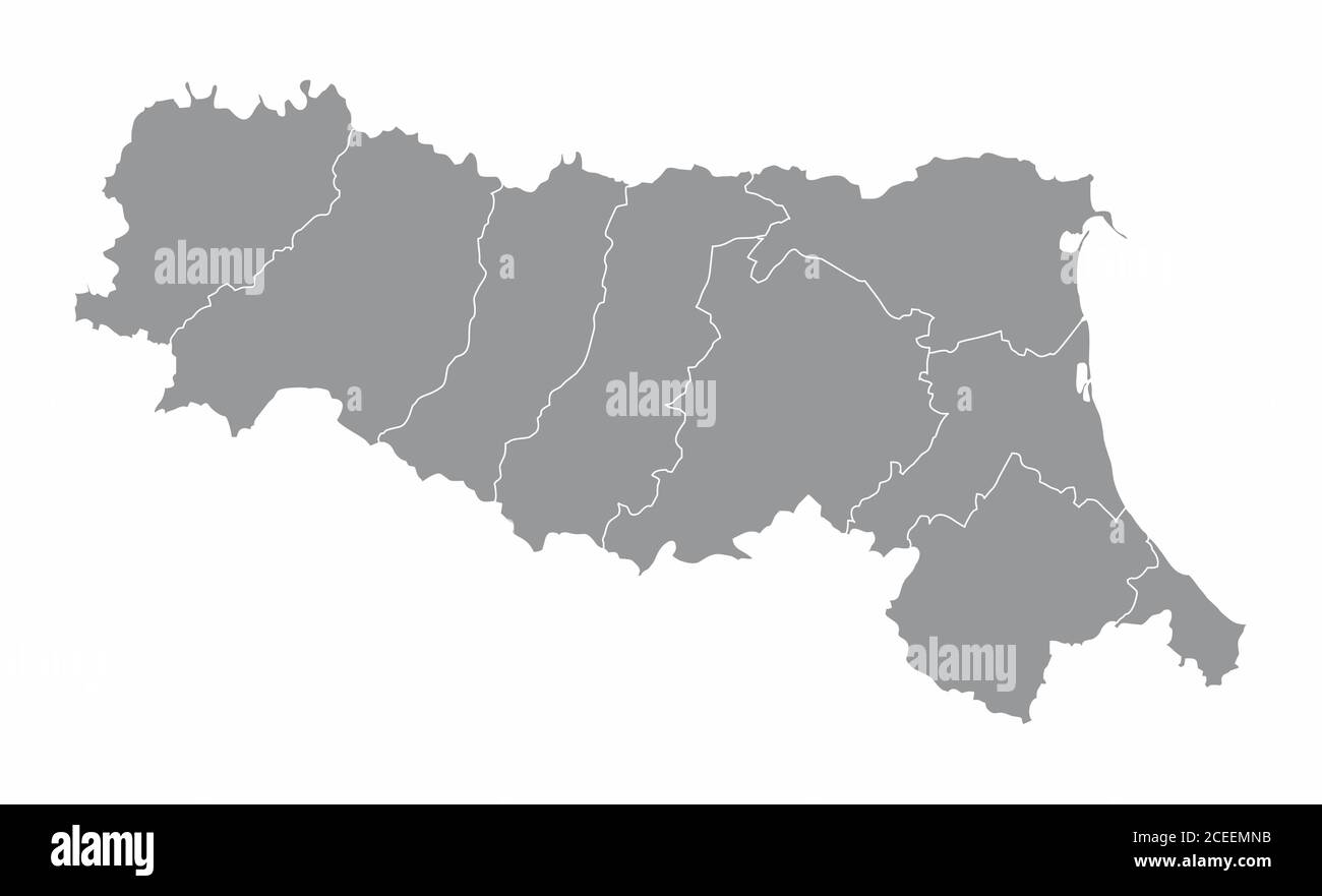Emilia-Romagna region map Stock Vector