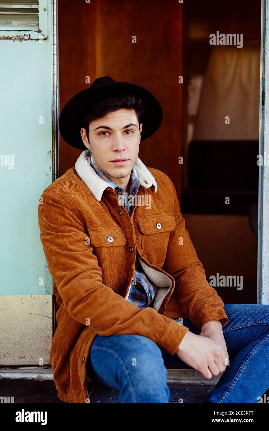 Stylish man in hat calm hi-res stock photography and images - Alamy