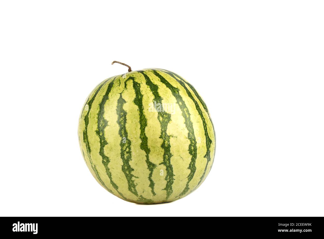 Whole watermelon isolated on white background. Copy space Stock Photo