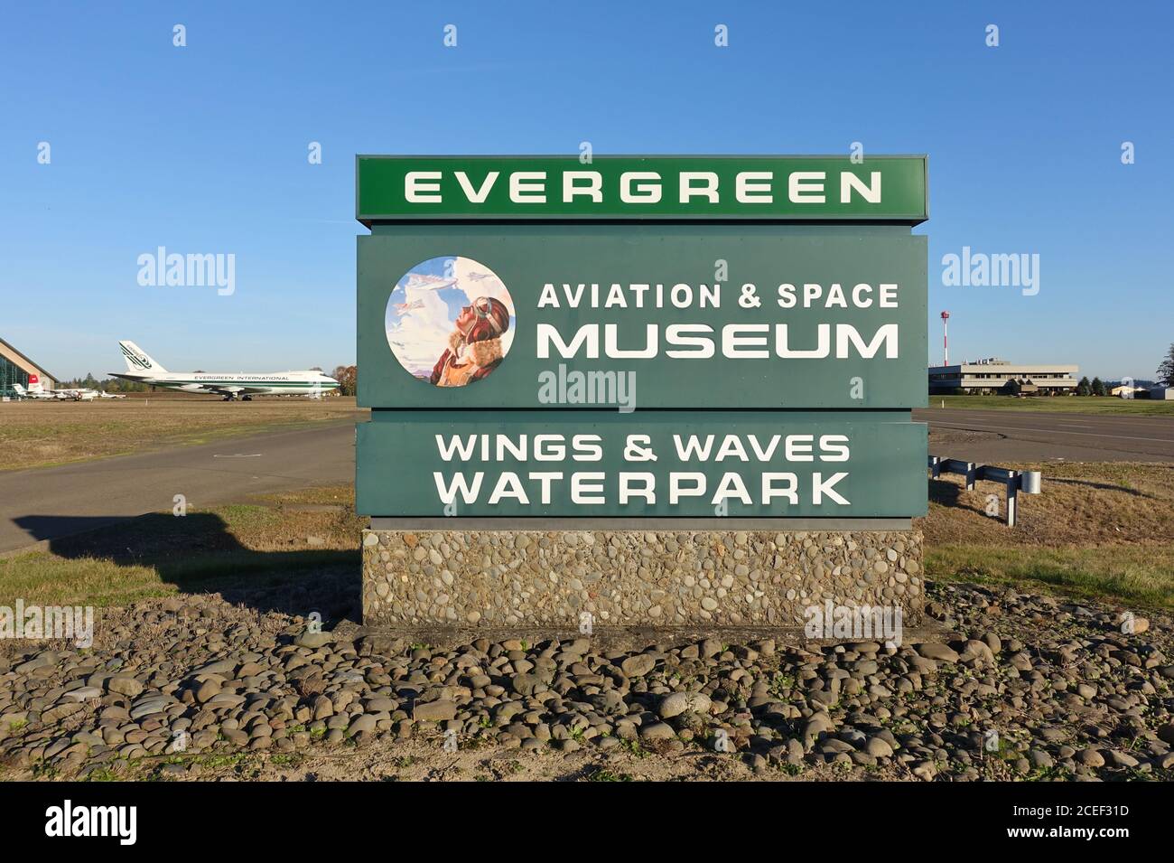 MCMINNVILLE, OR 2 NOV 2019 View of the Evergreen Wings and Waves Waterpark, an indoor