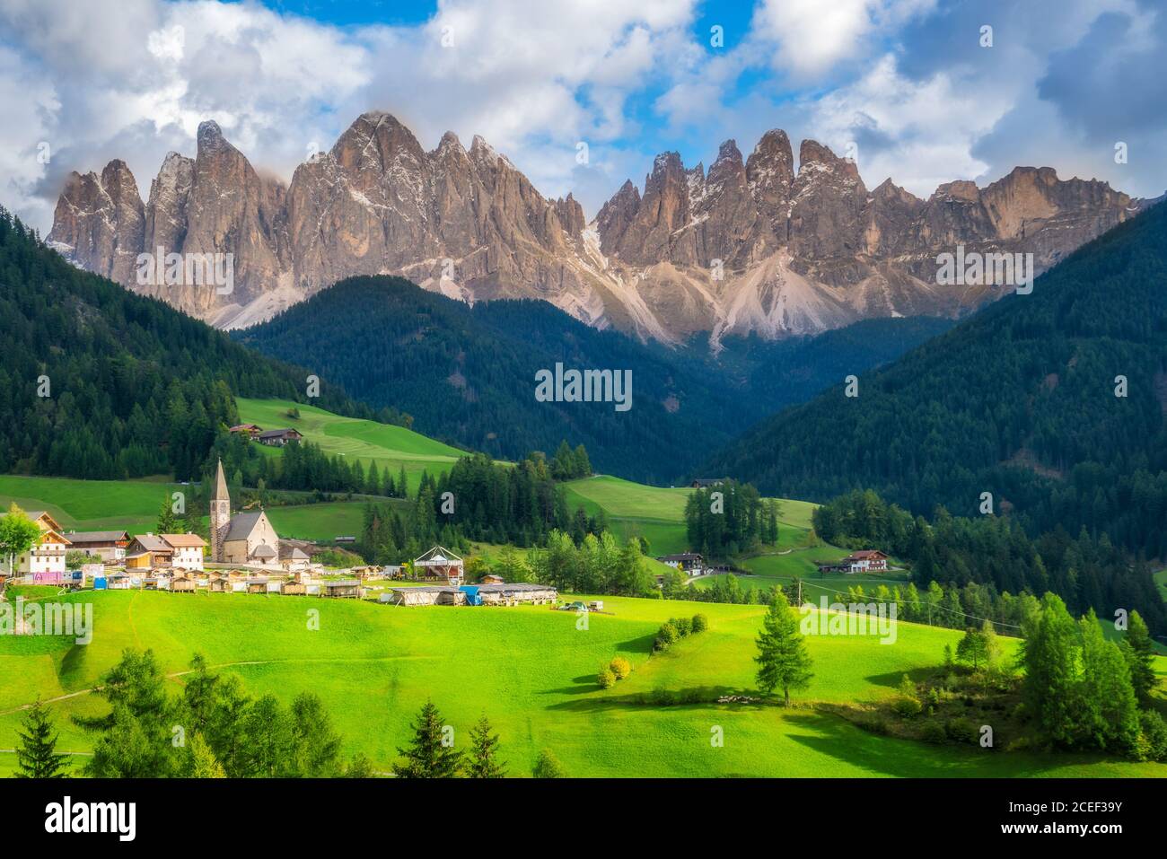 Santa Maddalena - Dolomites , Italy Landscape Stock Photo