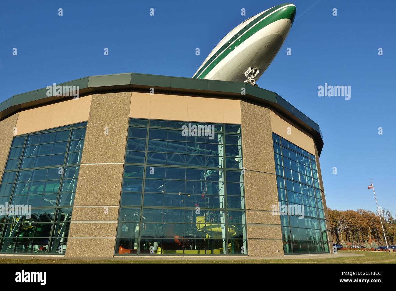 MCMINNVILLE, OR 2 NOV 2019 View of the Evergreen Wings and Waves Waterpark, an indoor