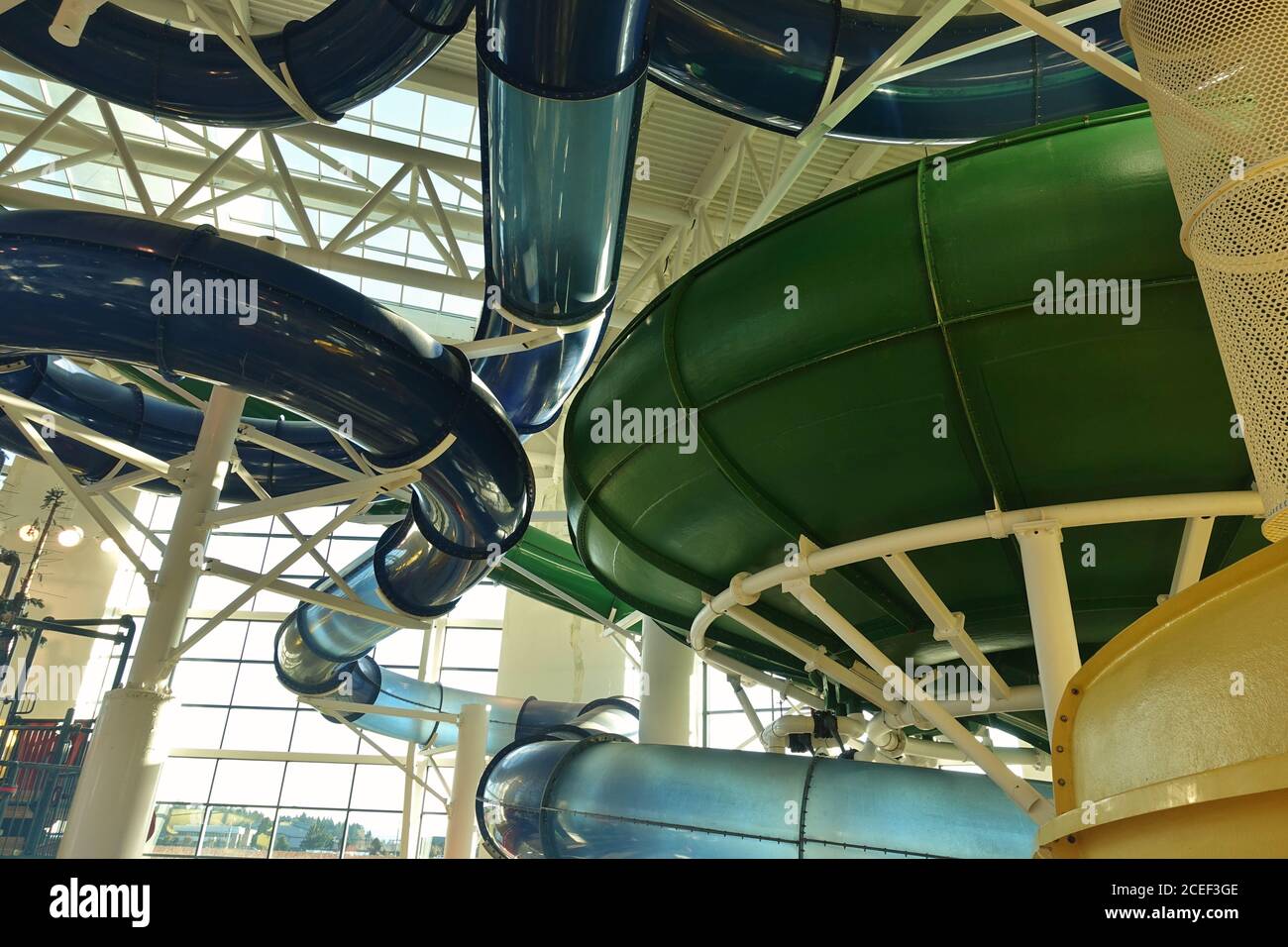 MCMINNVILLE, OR 2 NOV 2019 View of the Evergreen Wings and Waves Waterpark, an indoor
