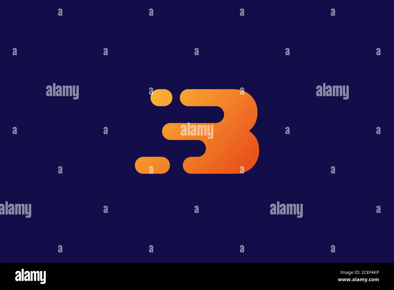 B logo design . modern B logo with orange gradient . vector illustration Stock Vector
