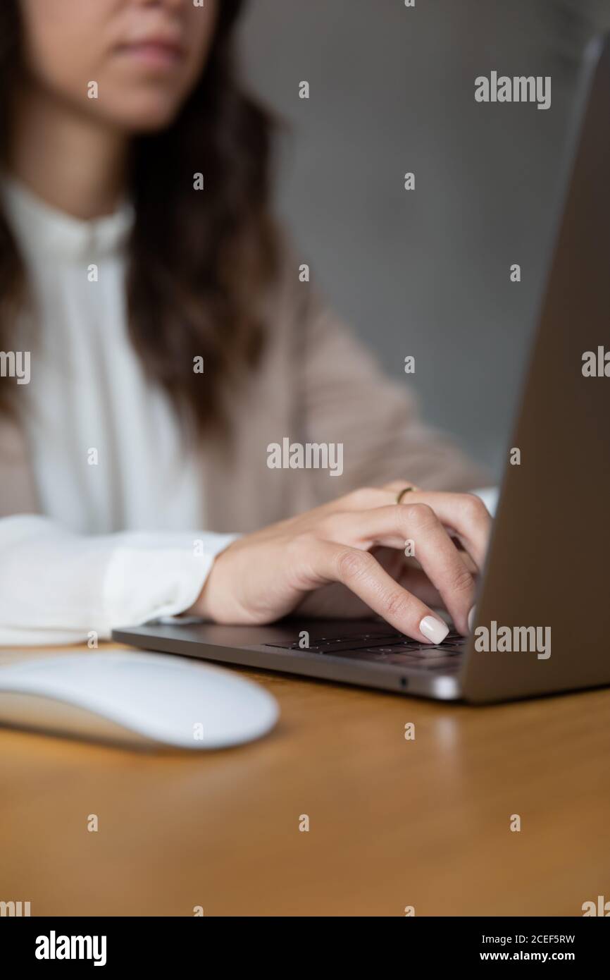 Young girl working with her laptop at home Stock Photo - Alamy