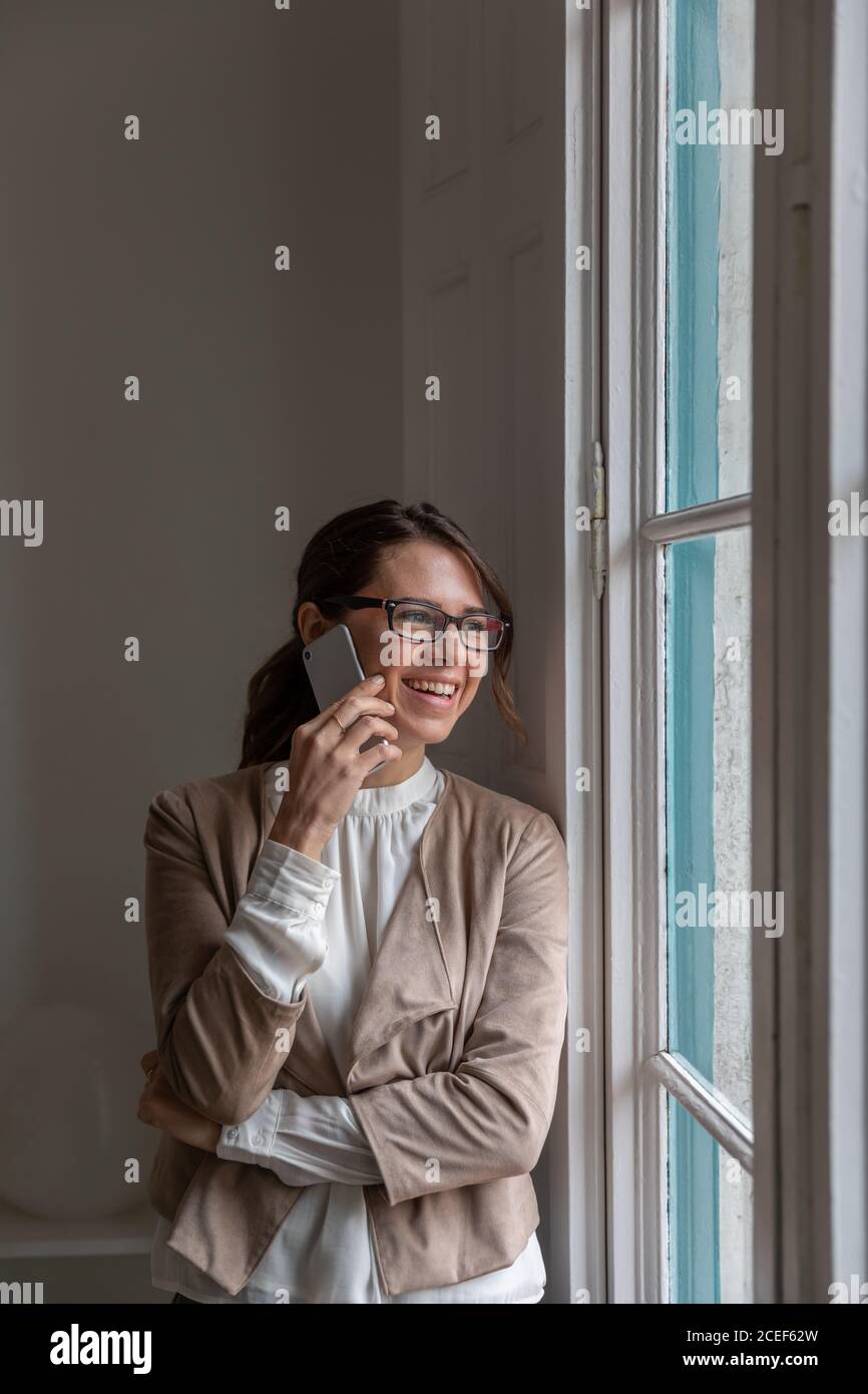 Young Woman talking on the mobile Stock Photo
