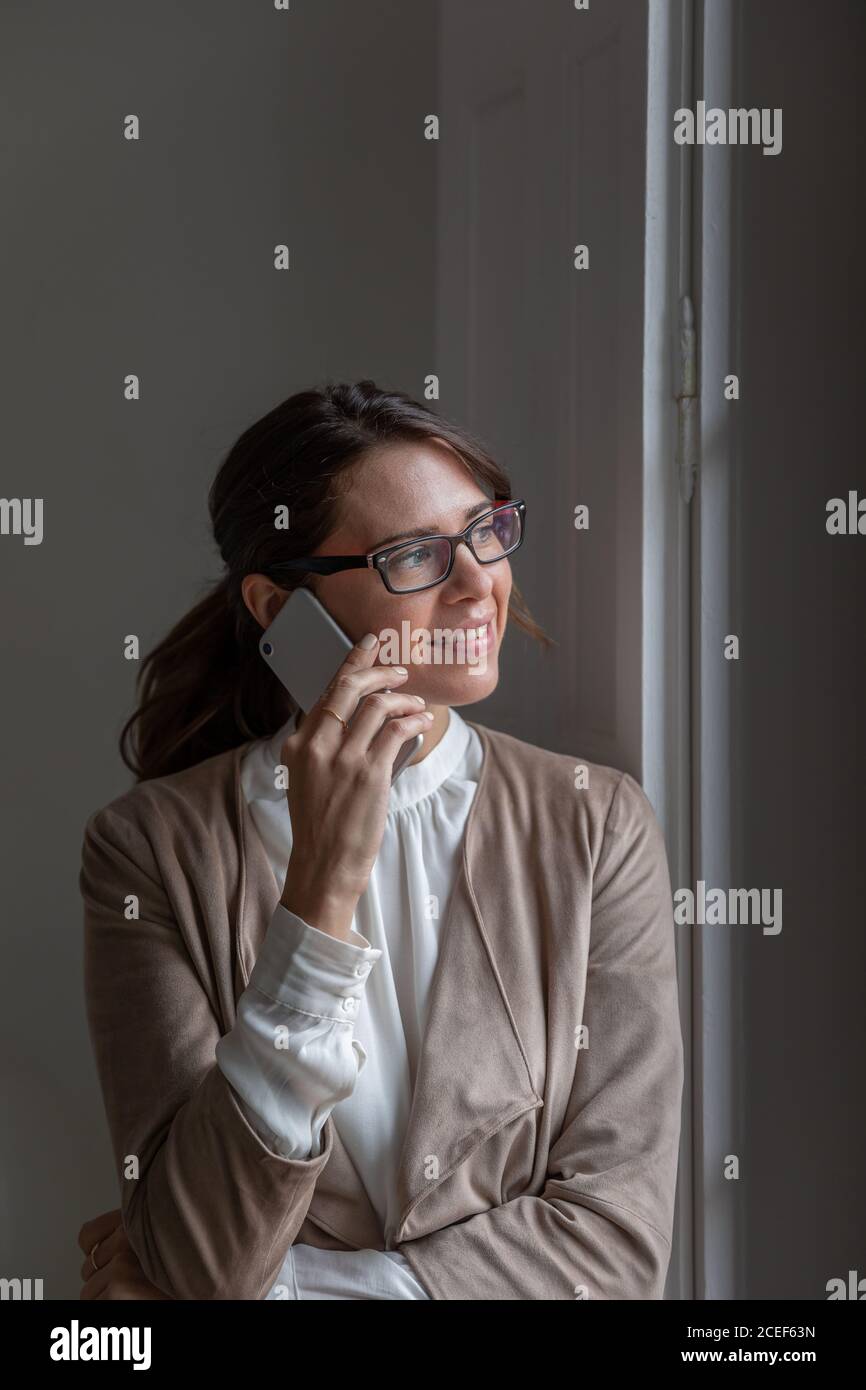 Young Woman talking on the mobile Stock Photo