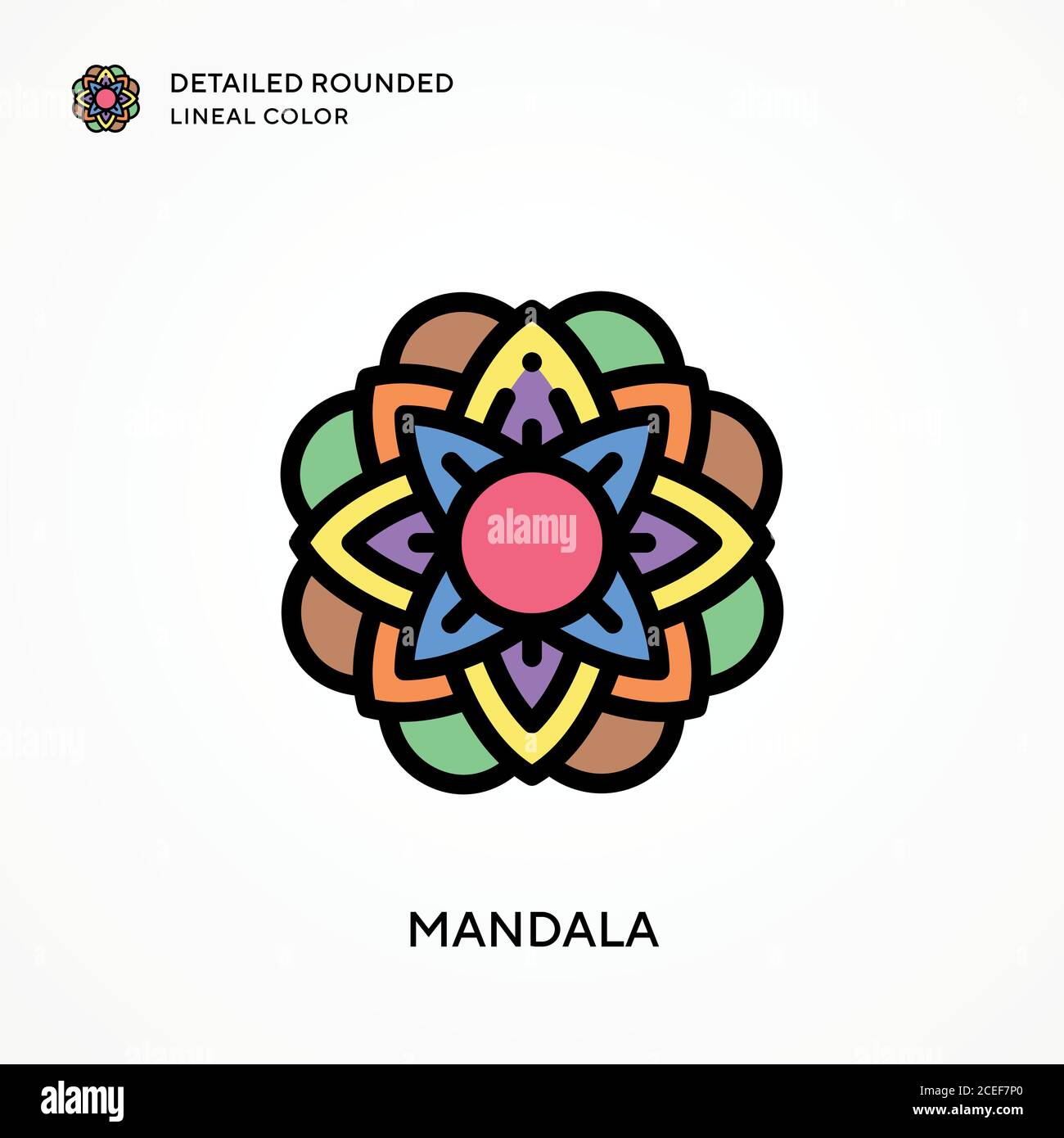 Mandala detailed rounded lineal color. Modern vector illustration ...