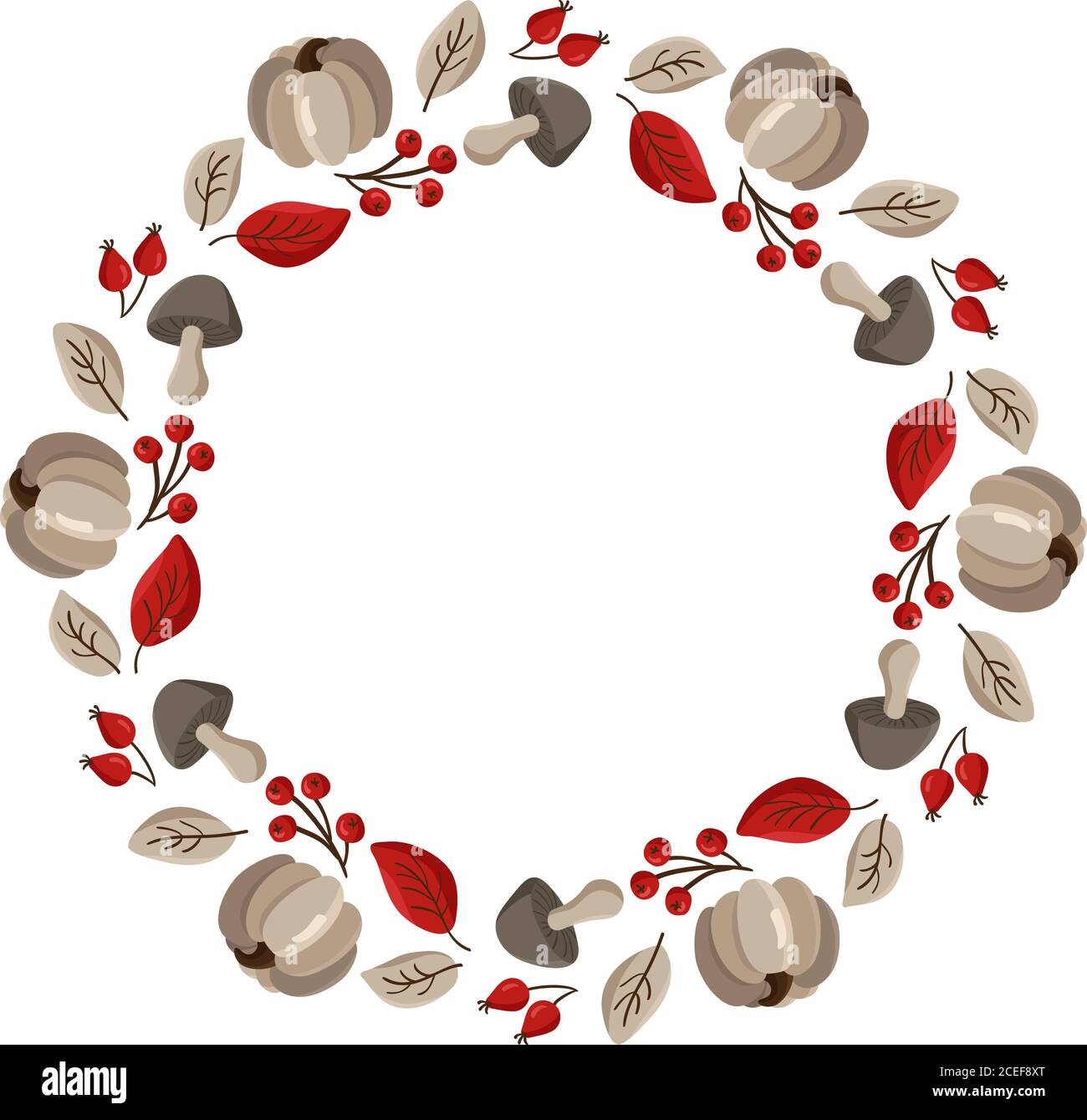 Vector autumn frame round wreath with place for text. With leaves ...