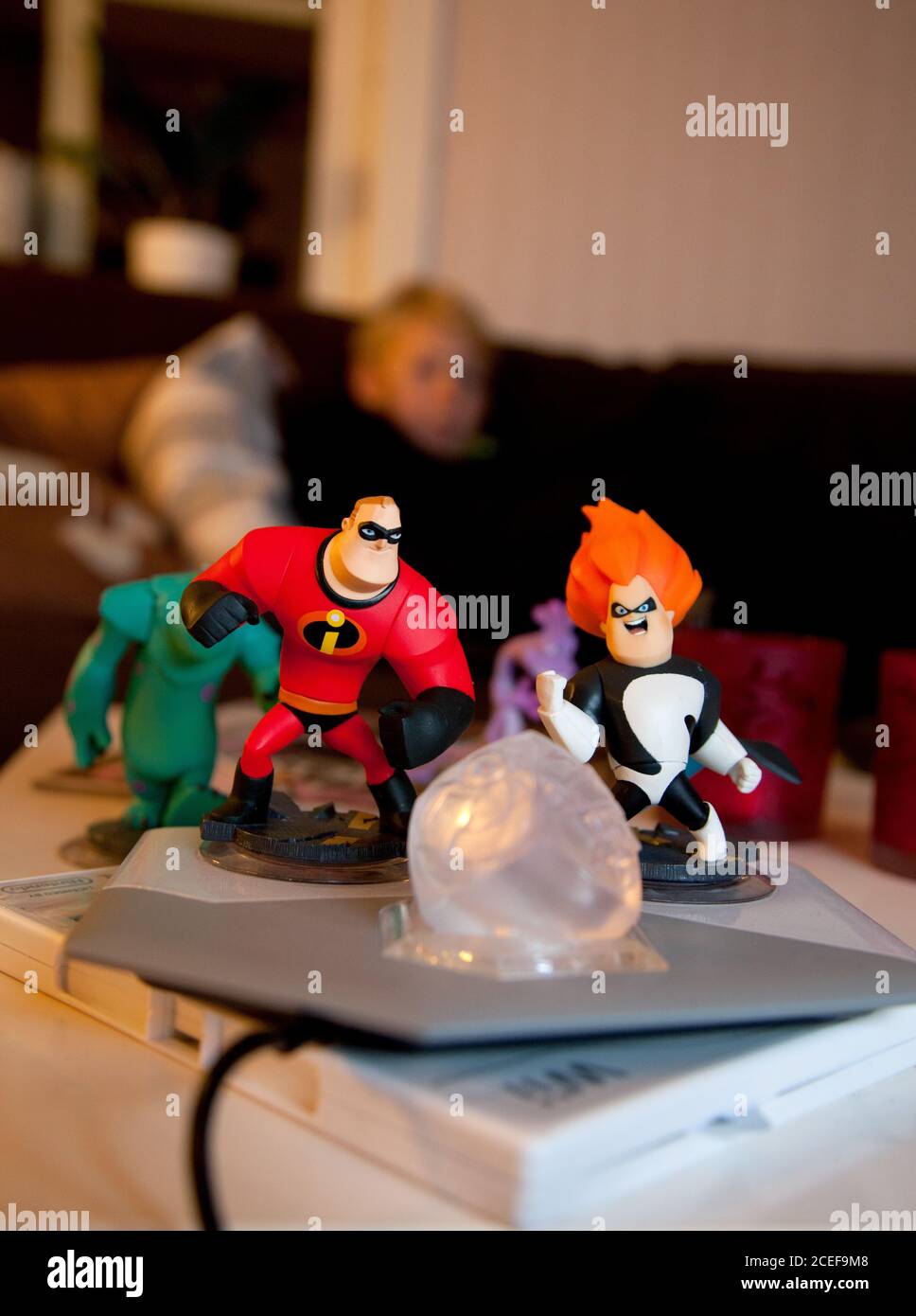 A little guy who plays the video game Disney Infinity for the Nintendo Wii.  Photo Jeppe Gustafsson Stock Photo - Alamy