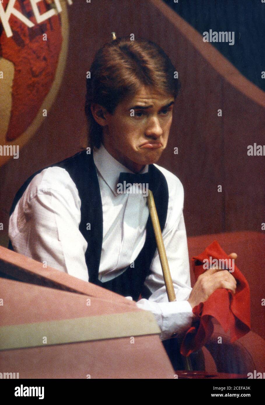 Stephen Hendry at Embassy World Snooker Championships 1990 Stock Photo