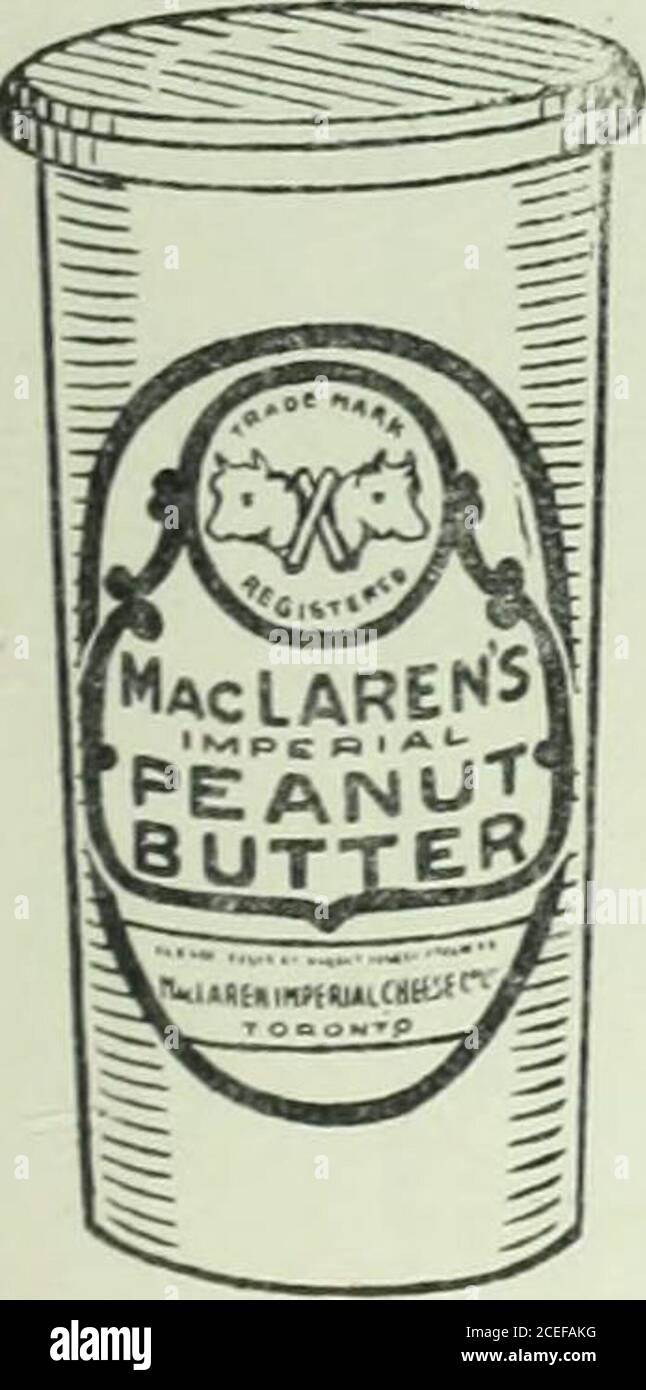 . The Goblin January 1922. Afternoon Tea MacLarens Peanut Butter. Sandi THE HOSTESS will find that Mac-LARENS Peanut Butter will add tothe dainty sandwiches just that fleeting,delicious, flavour so much desired. Besure that it is MacLARENS—the peerof all brands of peanut butter. The Epicures Choice—MacLARENS MacLar en-Wright Limited TORONTO. Professor—Give a famous saying that a well-knowngeneral said on his retreat from the battlefield.Sofa Serpent—You chase me now. —Sun Dodger.f; G-G-G I Fond Parent—What is worrying you, my son?Willie—I was just wondering how many legs you gottapull off a ce Stock Photo