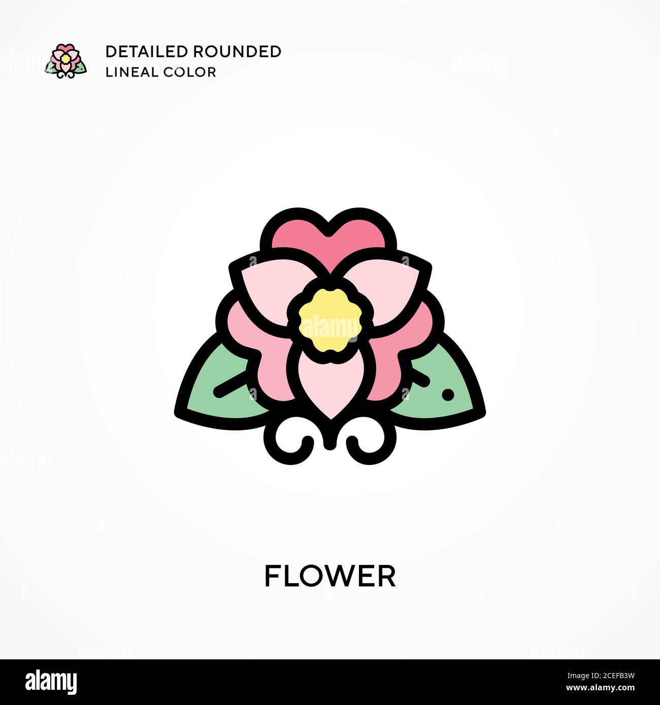 Flower detailed rounded lineal color. Modern vector illustration ...