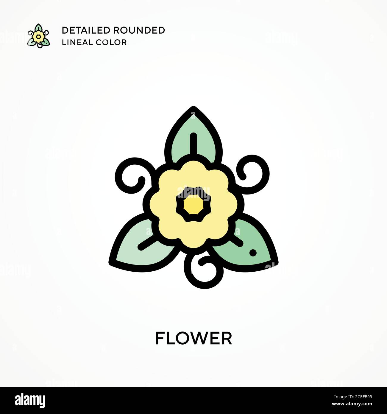 Flower detailed rounded lineal color. Modern vector illustration ...