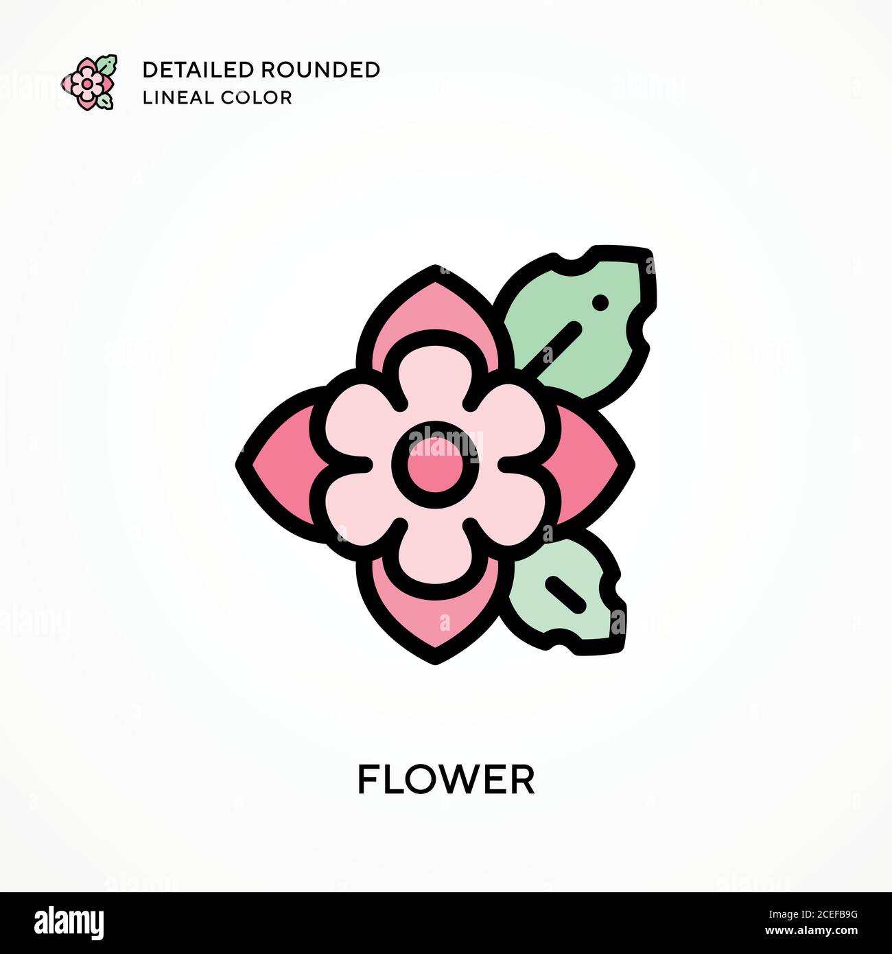 Flower detailed rounded lineal color. Modern vector illustration ...