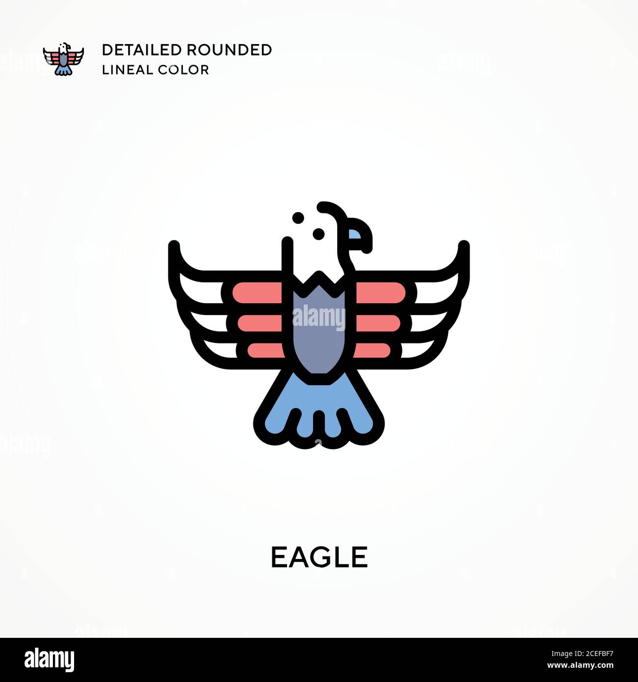 Eagle detailed rounded lineal color. Modern vector illustration ...