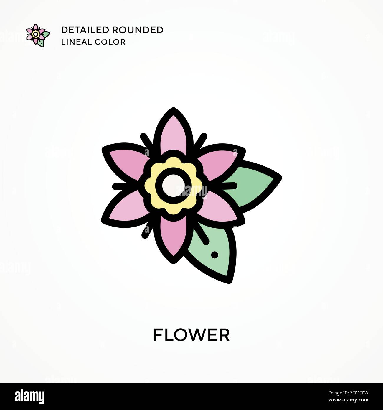 Flower detailed rounded lineal color. Modern vector illustration ...