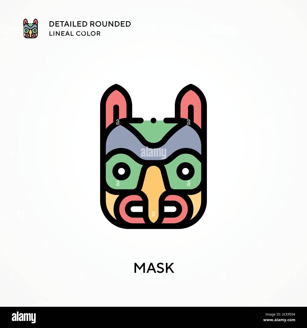 Mask detailed rounded lineal color. Modern vector illustration concepts ...