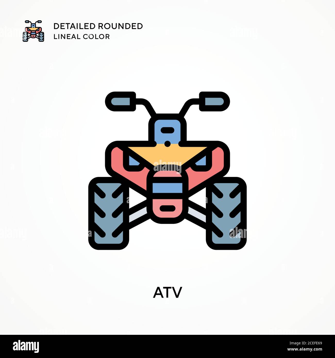 Atv detailed rounded lineal color. Modern vector illustration concepts. Easy to edit and customize. Stock Vector