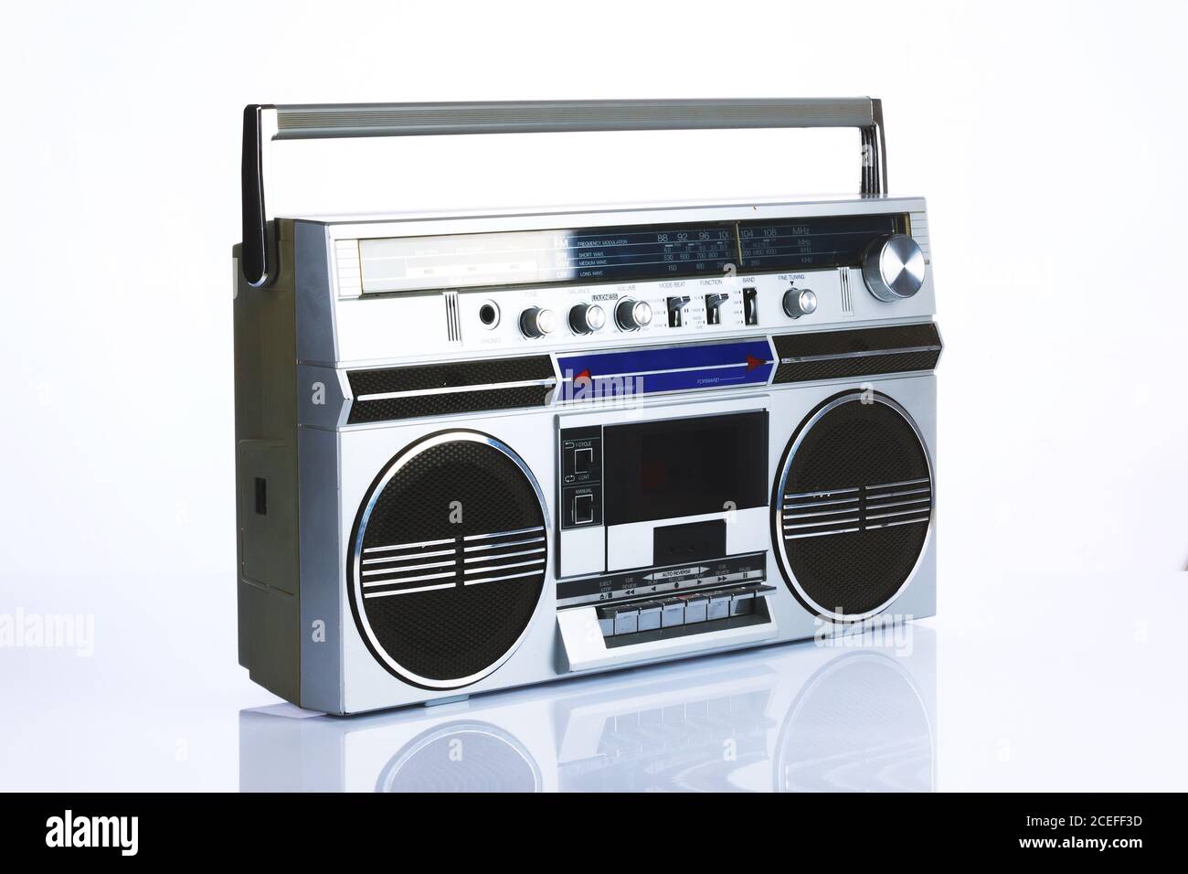 Stylish retro boombox on white Stock Photo - Alamy