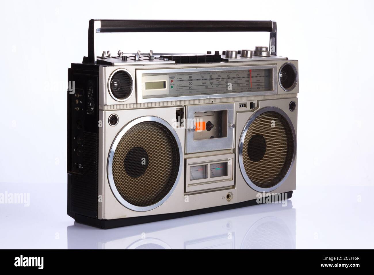 Stylish retro boombox on white Stock Photo - Alamy