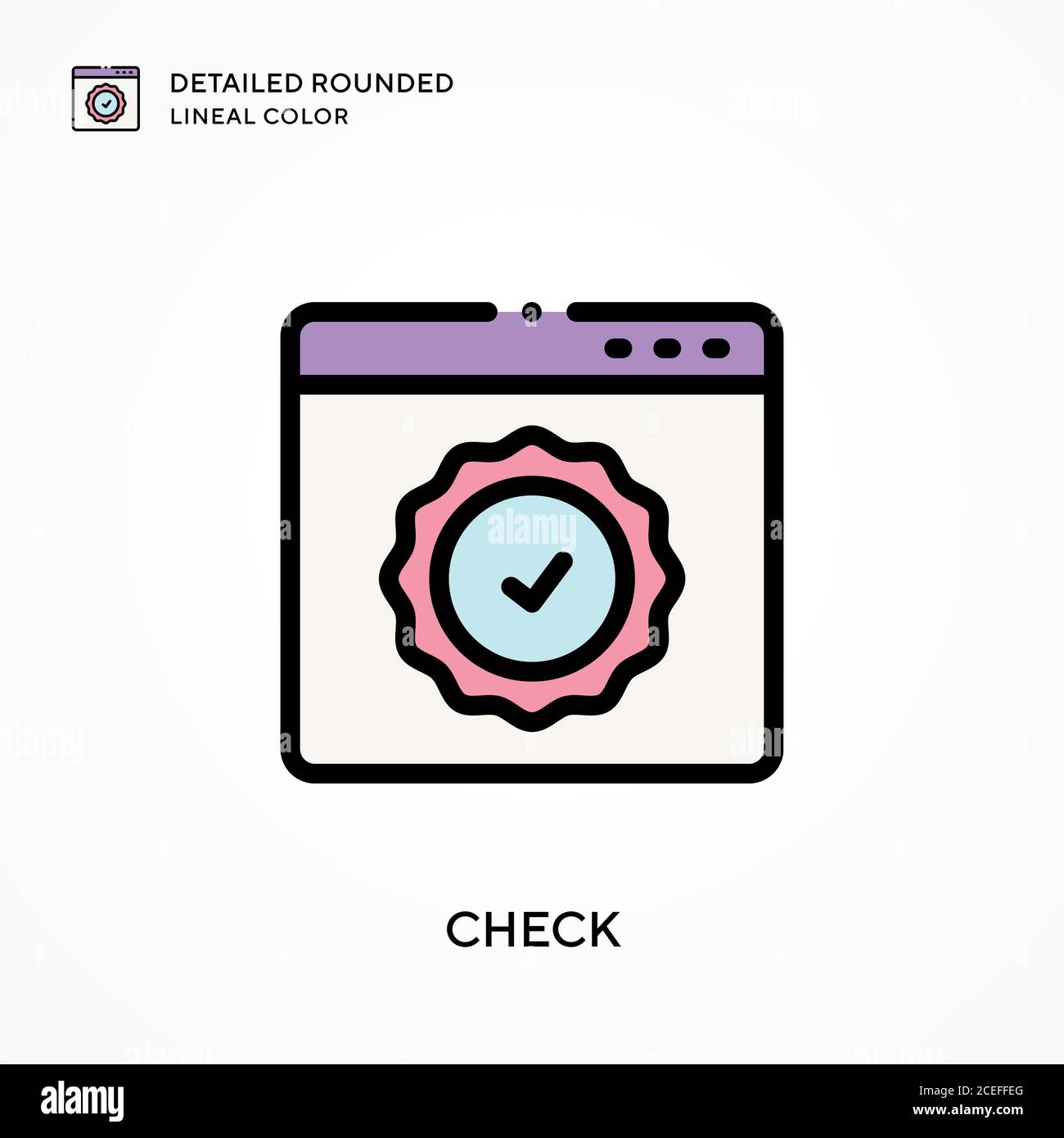 Check detailed rounded lineal color. Modern vector illustration ...