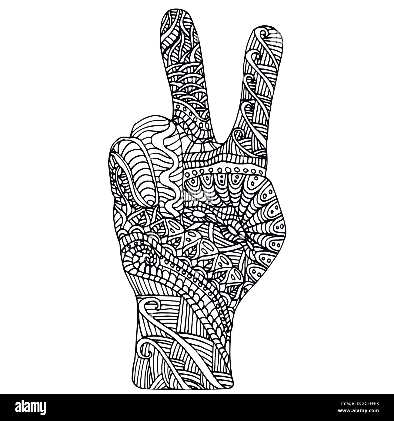 Black white hand pattern, doodle style,beautiful design element, Stock Vector