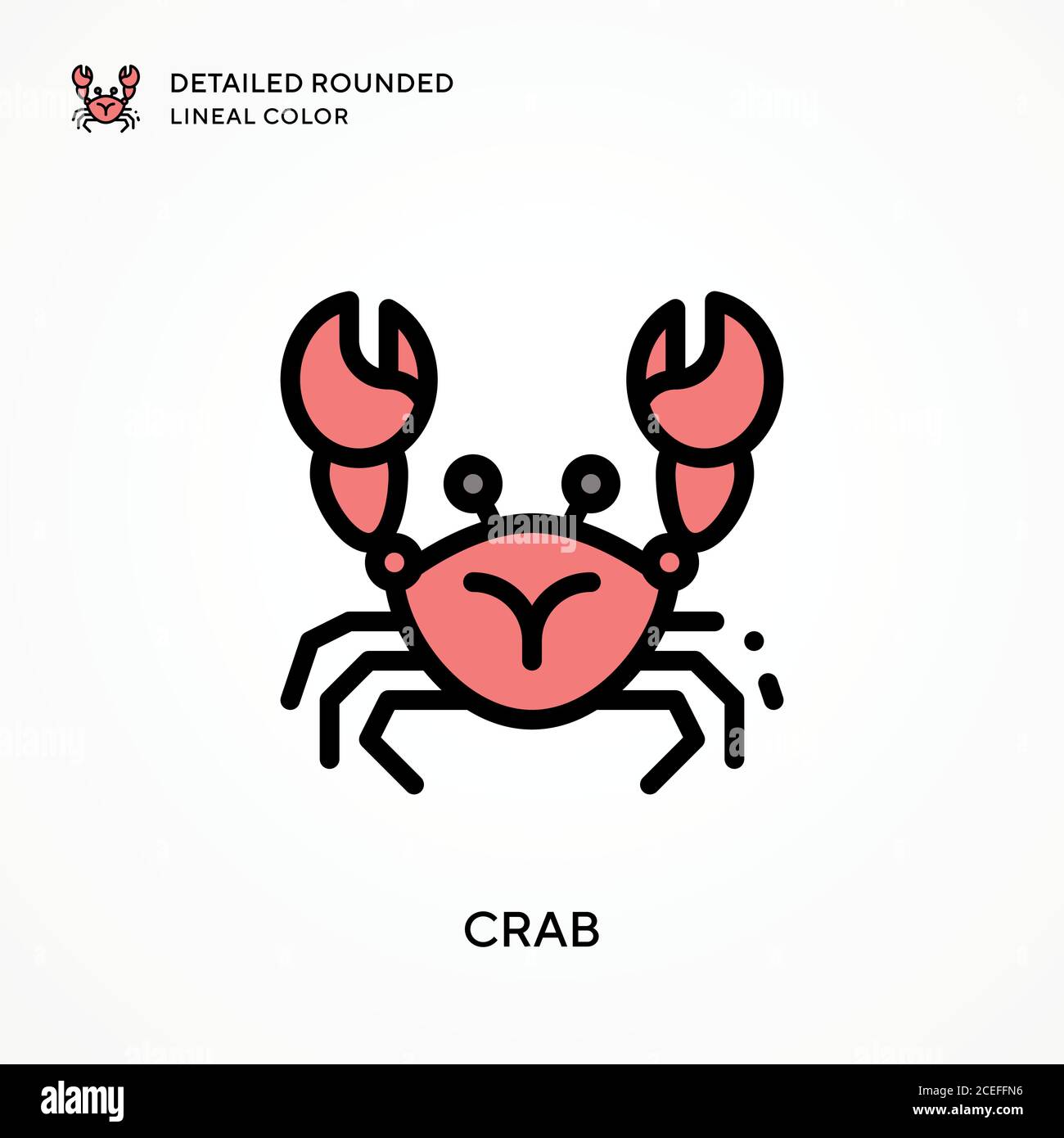 Crab detailed rounded lineal color. Modern vector illustration concepts ...