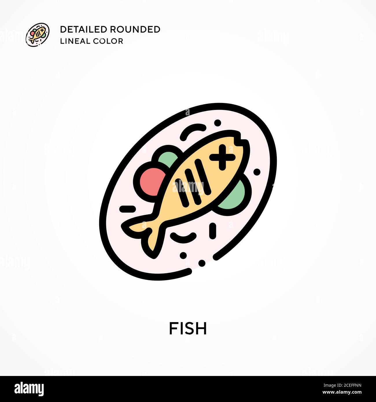 Fish detailed rounded lineal color. Modern vector illustration concepts ...