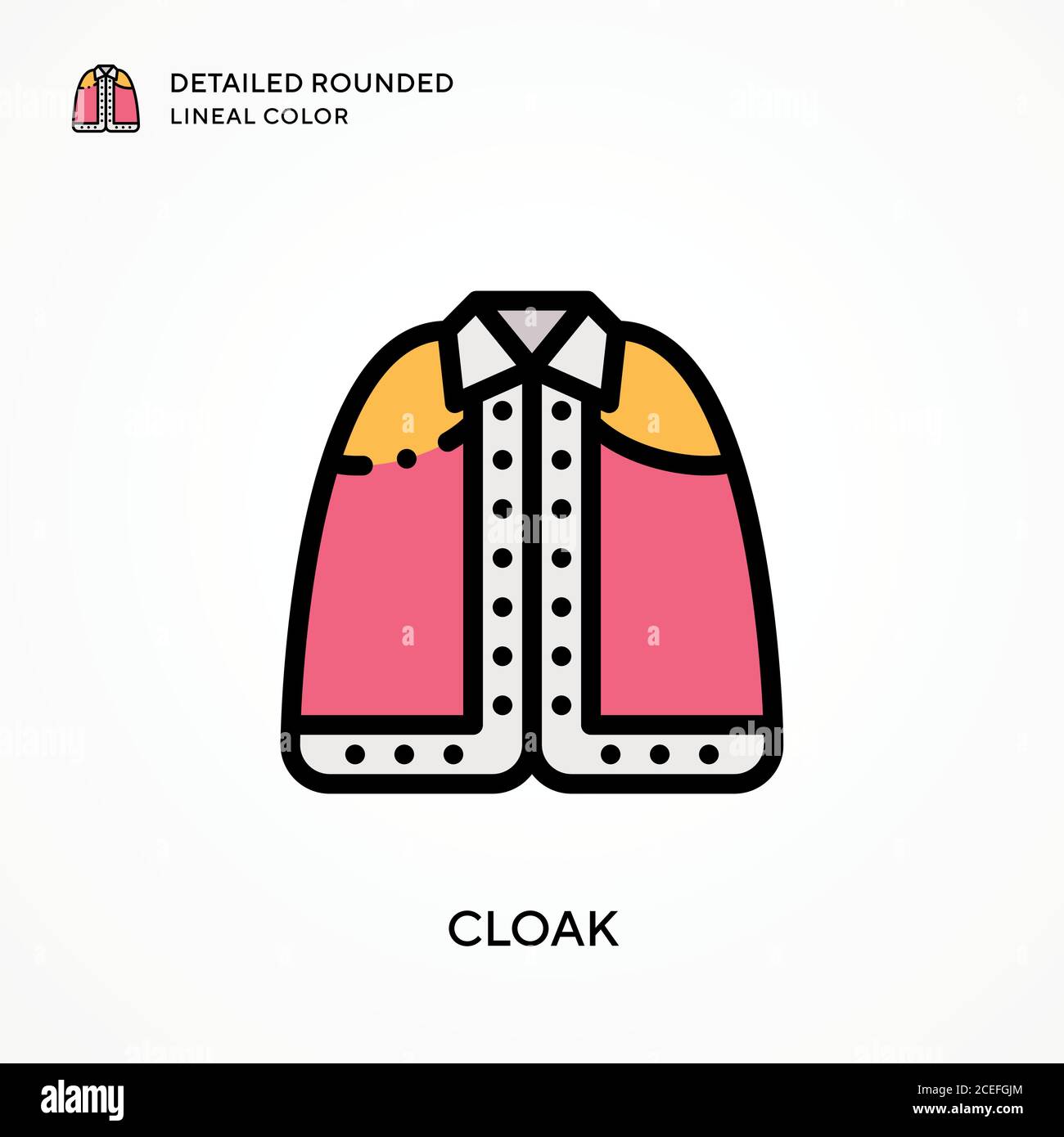 CLOAK detailed rounded lineal color. Modern vector illustration concepts. Easy to edit and customize. Stock Vector
