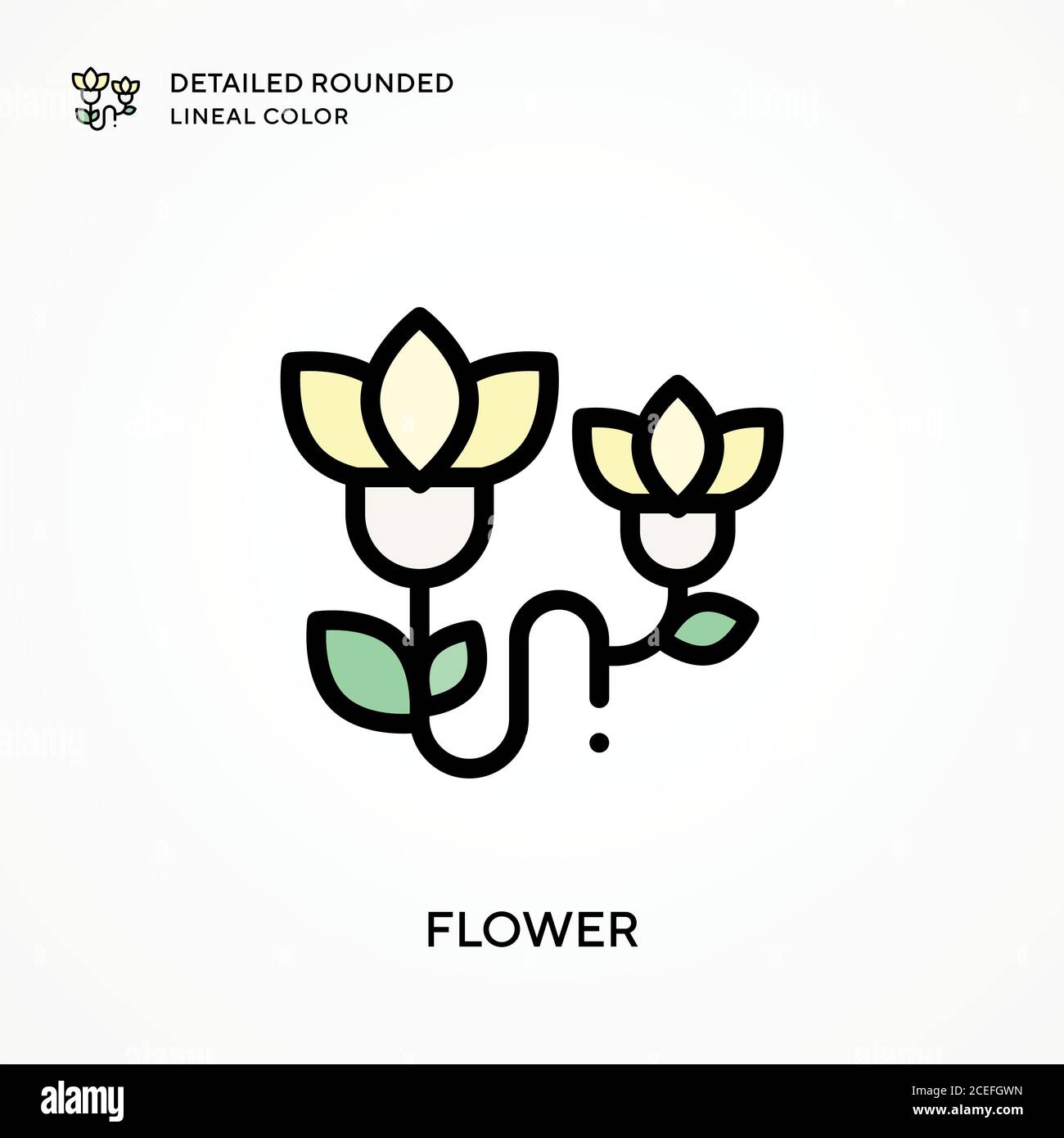 Flower detailed rounded lineal color. Modern vector illustration ...