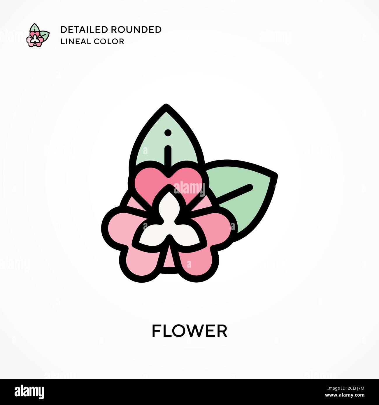 Flower detailed rounded lineal color. Modern vector illustration ...