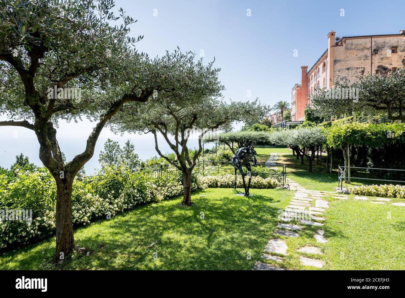 Shots of the lush gardens and stunning views from the famous luxury hotel  The Belmond Hotel Caruso in Ravello, Amalfi Coast, Italy Stock Photo - Alamy