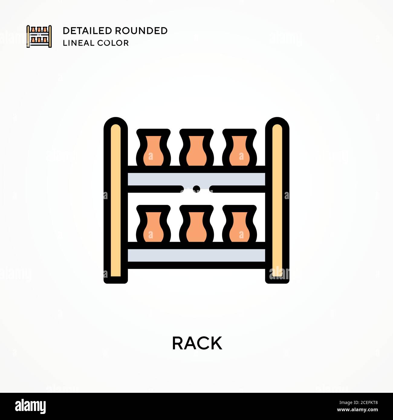 Rack detailed rounded lineal color. Modern vector illustration concepts ...
